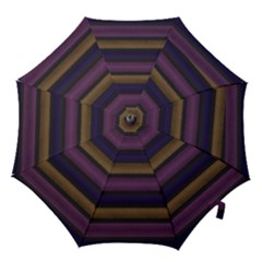 Stripes Pink Yellow Purple Grey Hook Handle Umbrellas (small) by BrightVibesDesign