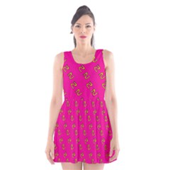 No Step On Snek Pattern Pink Background Meme Scoop Neck Skater Dress by snek
