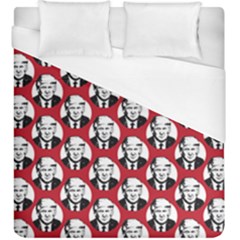 Trump Retro Face Pattern Maga Red Us Patriot Duvet Cover (king Size) by snek