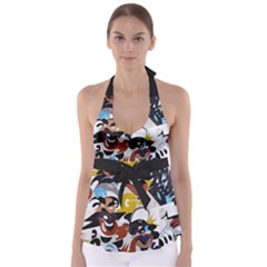 Graffiti Urban Colorful Graffiti City Wall Hip Hop Music Singers Babydoll Tankini Top by genx