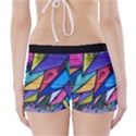 Urban colorful graffiti brick wall industrial scale abstract pattern Boyleg Bikini Wrap Bottoms View2