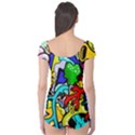 Graffiti abstract with colorful tubes and biology artery theme Boyleg Leotard  View2