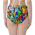 Graffiti abstract with colorful tubes and biology artery theme Classic High-Waist Bikini Bottoms View2