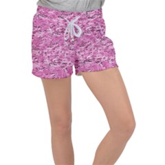 Pink Camouflage Army Military Girl Women s Velour Lounge Shorts by snek