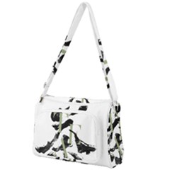 Tea Calligraphy Front Pocket Crossbody Bag by EMWdesign
