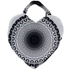 Mandala Calming Coloring Page Giant Heart Shaped Tote by Pakrebo