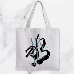 Water Calligraphy  Zipper Grocery Tote Bag by EMWdesign