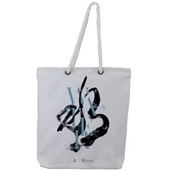 Water Calligraphy  Full Print Rope Handle Tote (large) by EMWdesign