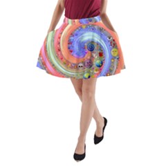 Swirl Vortex Emoji Cyclone Motion A-line Pocket Skirt by Pakrebo