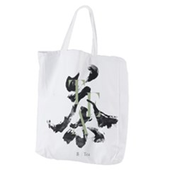 Tea Calligraphy Giant Grocery Tote by EMWdesign