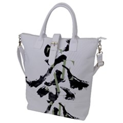 Tea Calligraphy Buckle Top Tote Bag by EMWdesign