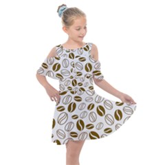 Coffee Beans Vector Kids  Shoulder Cutout Chiffon Dress by Mariart