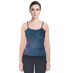 Cosmic Quest Velvet Spaghetti Strap Top by WensdaiAmbrose