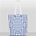 Geometric Shapes Stripes Blue Full Print Rope Handle Tote (Small) View1