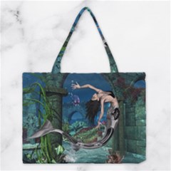 Wonderful Mermaid In The Deep Ocean Medium Tote Bag by FantasyWorld7