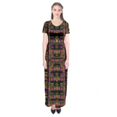 Surrounded By  Ornate  Loved Candle Lights In Starshine Short Sleeve Maxi Dress by pepitasart