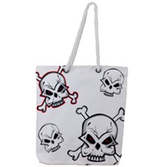 Illustration Vector Skull Full Print Rope Handle Tote (large) by Mariart