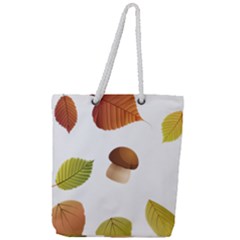 Leaves Mushrooms Full Print Rope Handle Tote (large) by Mariart