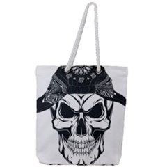Kerchief Human Skull Full Print Rope Handle Tote (large) by Mariart