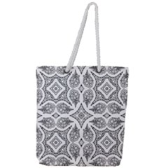 Mandala Line Art Full Print Rope Handle Tote (large) by Mariart