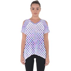 Star Curved Background Geometric Cut Out Side Drop Tee by Mariart