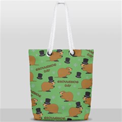 Groundhog Day Pattern Full Print Rope Handle Tote (small) by Valentinaart
