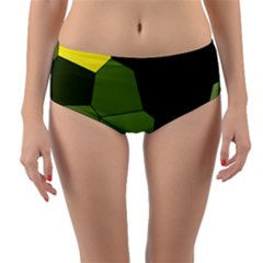 Mosaic Structure Background Tile Reversible Mid-waist Bikini Bottoms by Pakrebo