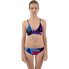 Memphis Pattern Geometric Abstract Wrap Around Bikini Set by Pakrebo