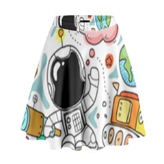 Sketch Cute Child Funny High Waist Skirt by Pakrebo