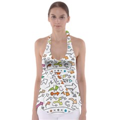 Desktop Pattern Art Graphic Design Babydoll Tankini Top by Pakrebo