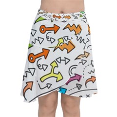 Desktop Pattern Art Graphic Design Chiffon Wrap Front Skirt by Pakrebo