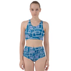 Geometric Rectangle Shape Linear Racer Back Bikini Set by Pakrebo
