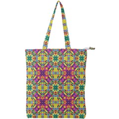Triangle Mosaic Pattern Repeating Double Zip Up Tote Bag by Mariart