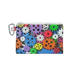 The Gears Are Turning Canvas Cosmetic Bag (small) by WensdaiAmbrose