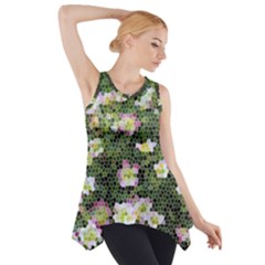 Mosaic Structure Pattern Background Side Drop Tank Tunic by Pakrebo