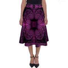 Fractal Magenta Pattern Geometry Perfect Length Midi Skirt by Pakrebo