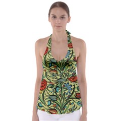 Mosaic Tile Art Ceramic Colorful Babydoll Tankini Top by Pakrebo