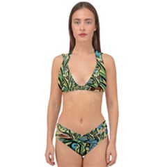 Mosaic Tile Art Ceramic Colorful Double Strap Halter Bikini Set by Pakrebo