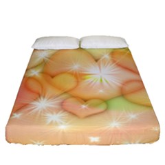 Valentine Heart Love Pink Fitted Sheet (queen Size) by Mariart