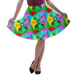 Star Texture Template Design A-line Skater Skirt by Pakrebo