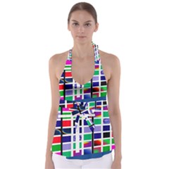 Color Graffiti Pattern Geometric Babydoll Tankini Top by Pakrebo
