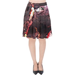 Texture Art Design Pattern Velvet High Waist Skirt by Pakrebo