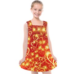 Pattern Valentine Heart Love Kids  Cross Back Dress by Mariart