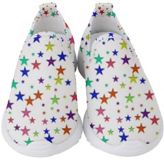 Star Random Background Scattered Kids  Slip On Sneakers by Pakrebo
