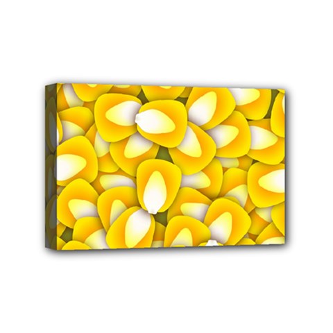 Pattern Background Corn Kernels Mini Canvas 6  X 4  (stretched) by Pakrebo