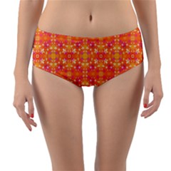 Desktop Pattern Abstract Orange Reversible Mid-waist Bikini Bottoms by Pakrebo