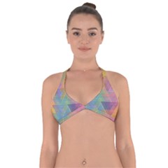Triangle Pattern Mosaic Shape Halter Neck Bikini Top by Pakrebo