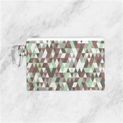 Coco Mint Triangles Canvas Cosmetic Bag (small) by WensdaiAmbrose