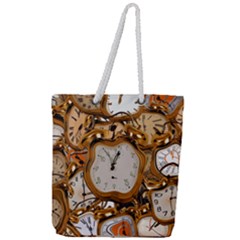 Time Clock Watches Full Print Rope Handle Tote (large) by Mariart