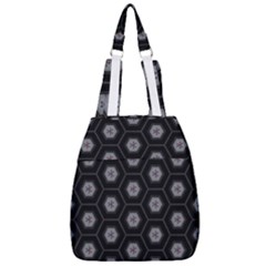 Geometric Pattern - Black Center Zip Backpack by WensdaiAmbrose